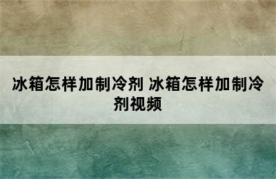 冰箱怎样加制冷剂 冰箱怎样加制冷剂视频